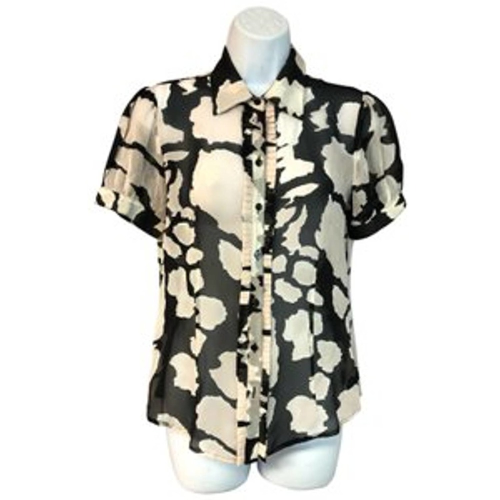 BASLER PRINTED SILK TOP BLOUSE 36